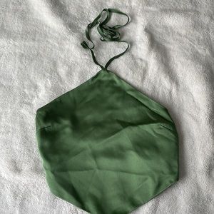 Abercrombie Cropped Halter Satin Scarf Top